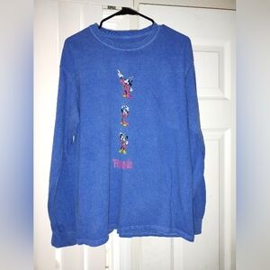 Disney Vintage Fantasia Long Sleeve T Shirt Size Medium Blue Unisex